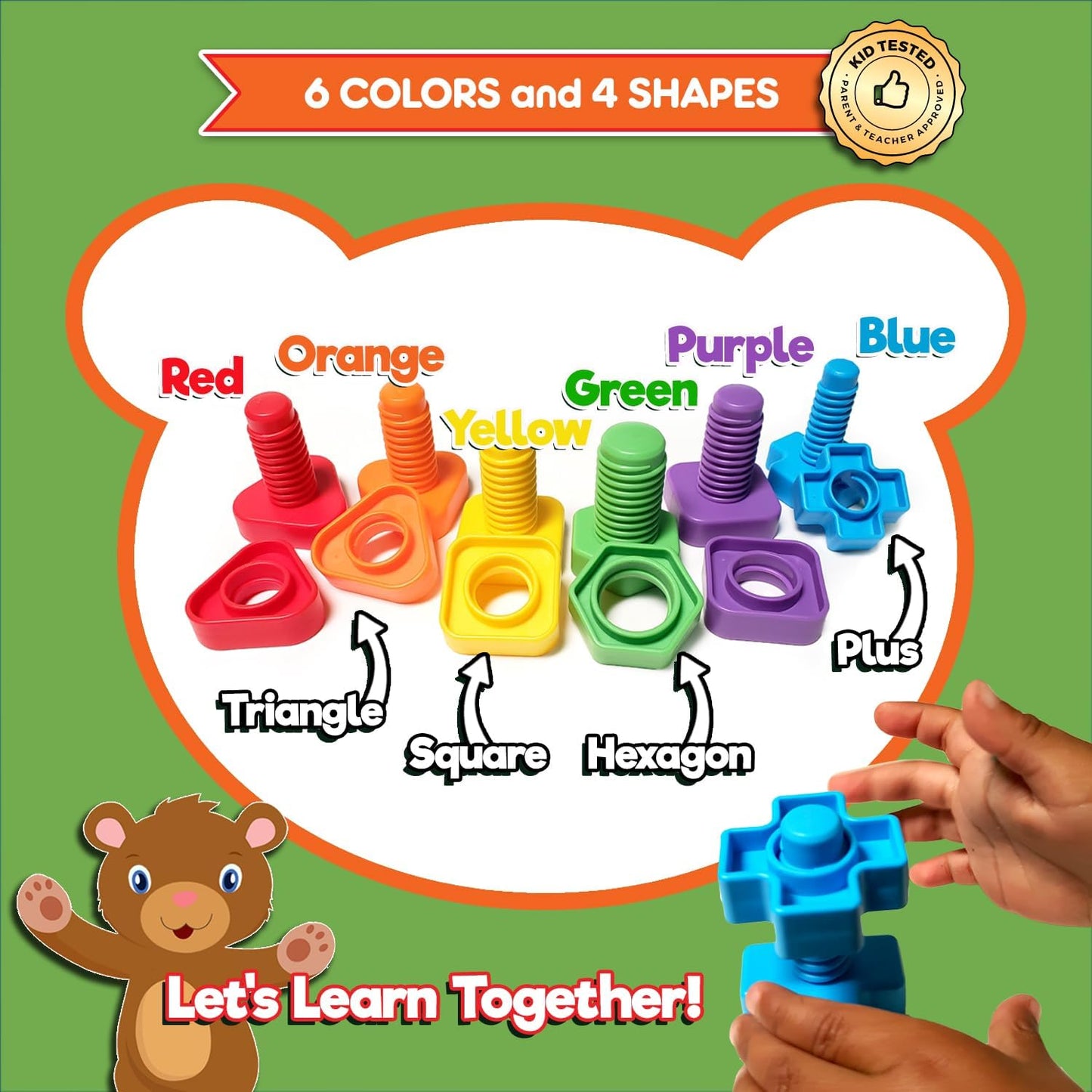 Jumbo Lacing Beads for Kids - Montessori Toddler Games and Educational Toys - Rainbow Matching Game and Stringing Bead Set with Toy Storage and Learning Activities eBook