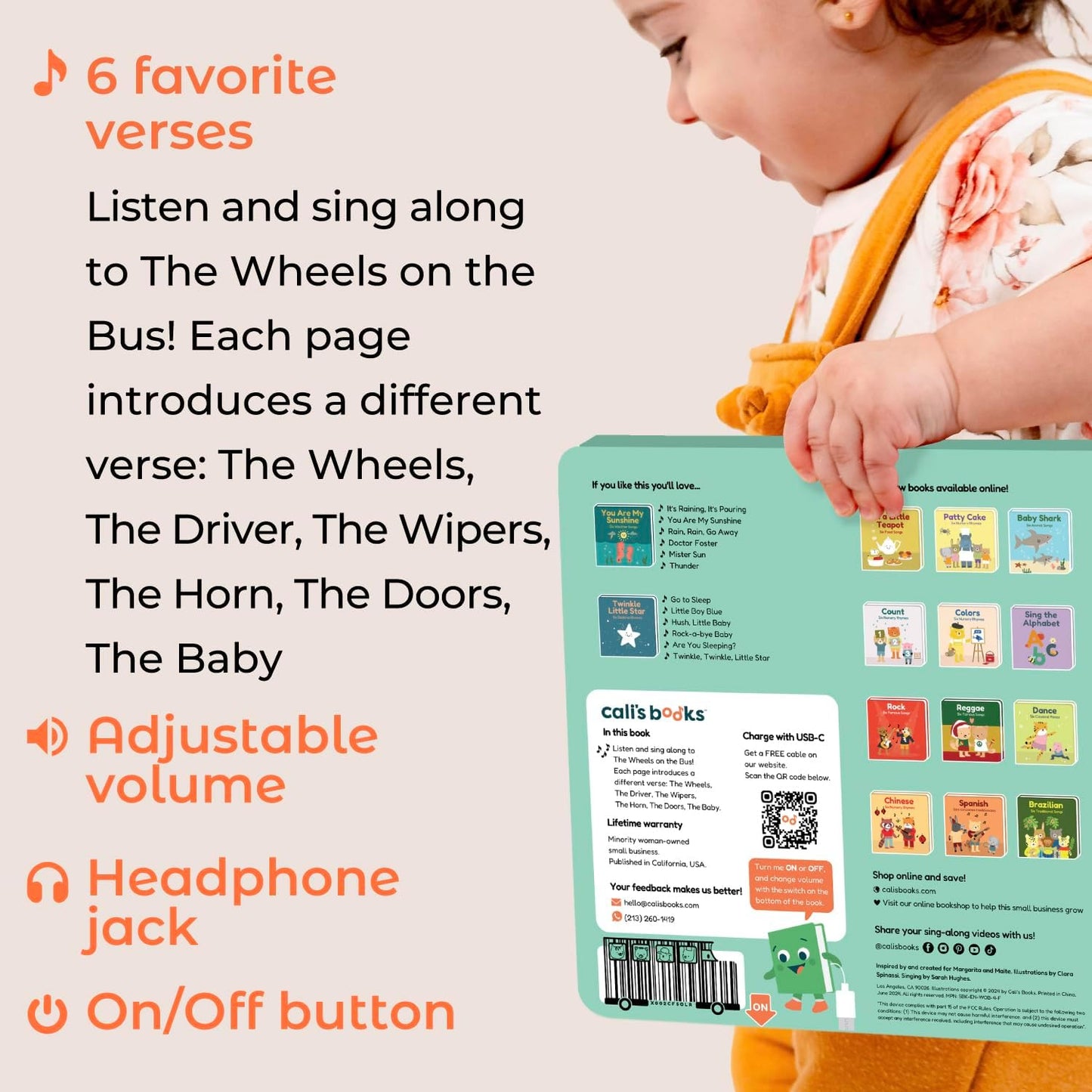 Cali's Books Alphabet Book for Toddlers 1-3 - Learn ABC, Musical Books for Kids, Interactive Talking Baby Toddler Sound Book, Educational Song Learning Toys, Singing and Speech Music Toy for Babies