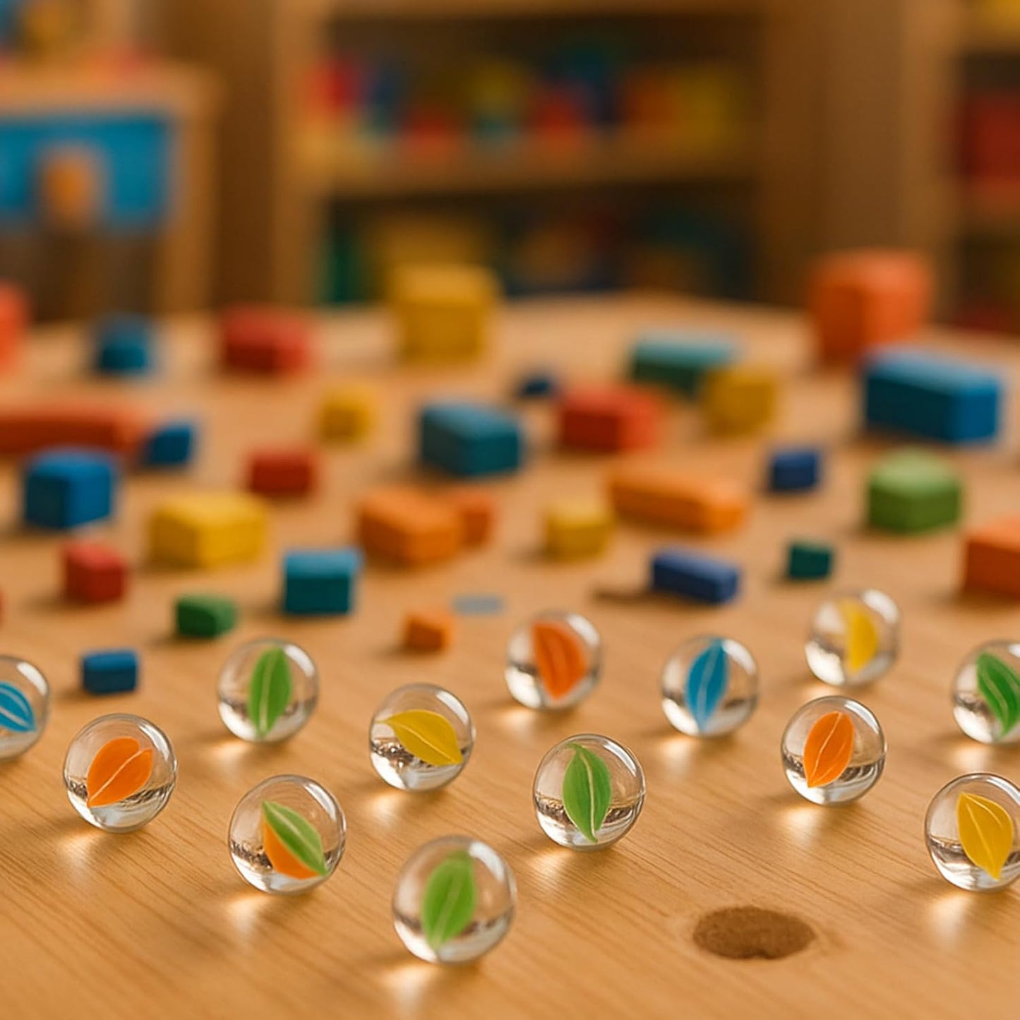 LovesTown 100PCS Glass Marbles Bulk, for Kids Marble Run Game, DIY and Home Decoration
