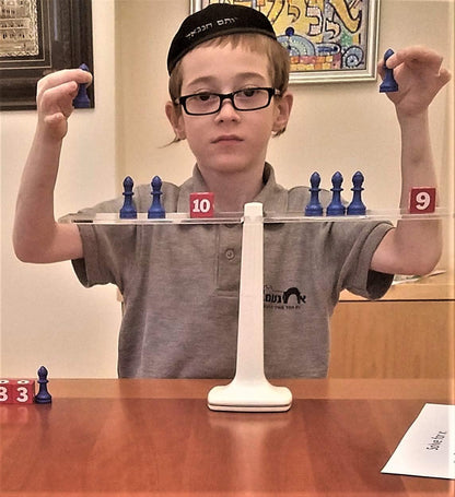 Hands-On Equations® Class Set for Teacher and 10 Students. Includes The Teacher Demonstration Balance Scale and Game Pieces and 10 Sets of Student Manipulatives. Grade 3 and up.