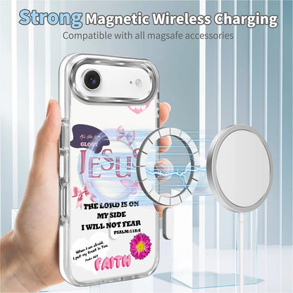 for iPhone 17 Pro Max Case [Compatible with Magsafe],Girls Women Clear Magnetic Case Silicone Shockproof Protective Cover with Pattern Colorful Motivational Letters