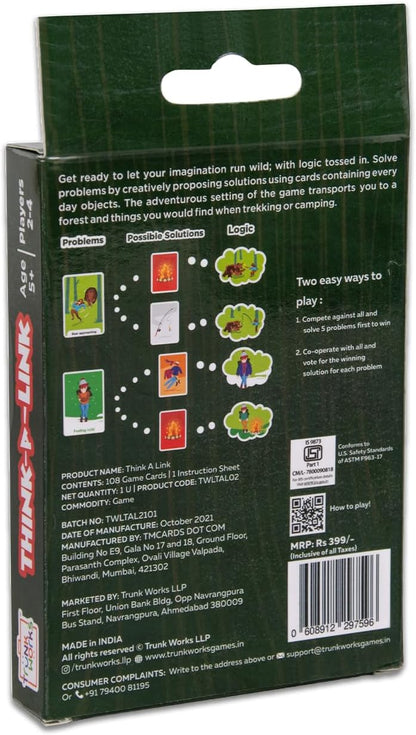 Think A Link Travel Card Game by TrunkWorks | Family Friendly | for Ages 5 and Above | Develops Creative Thinking, Problem Solving, Logic and Reasoning