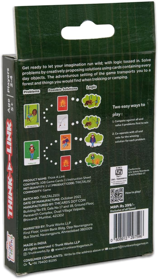Think A Link Travel Card Game by TrunkWorks | Family Friendly | for Ages 5 and Above | Develops Creative Thinking, Problem Solving, Logic and Reasoning