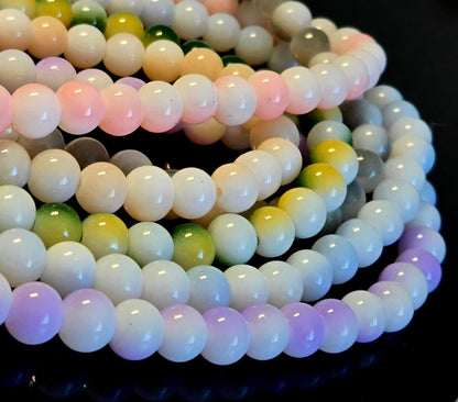 8mm Glass Beads Round Bulk for Bracelet, Glow in Dark Beads, DIY Jewelry Windchime Suncatcher Party Supplies, 300 pcs