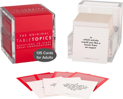 TableTopics - The Original Conversation Starter Cards - 135 Questions to Break the Ice & Build Connection with Friends, Acquaintances, & Coworkers - at Meetings, Parties, & at Home