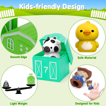Learning Toys for 1 2 3 Year Old Boys Girls, 20 Pcs Cat Toys for Toddlers 1-3, Kitten Finger Puppet Games, Counting Matching Sorting Motor Educational Playset, Gifts for Baby Toddlers Age 12-18 Months