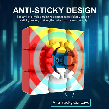 3x3x3 Speed Cube,Stickerless Magic Cube,Smooth Turning Puzzle Box with Anti-Sticky Design,The Most Educational Toy to Effectively Improve Your Child's Concentration and Responsiveness