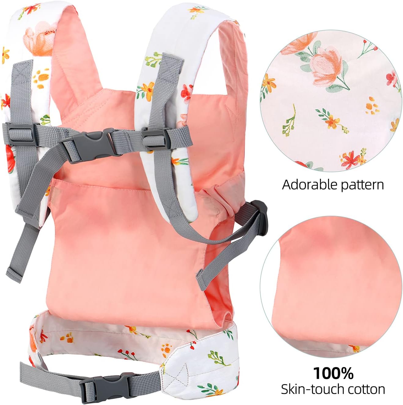 Miracle Baby Doll Carrier for Kids, Front and Back Baby Doll Accessories Backpack Kid Toddlers Play Toy Baby Carriers with Adjustable Straps for Little Girls