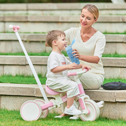 XIAPIA Tricycle for Toddlers 1-3 Year Olds, 5 in 1 Toddler Balance Bike with Removable Pedal, Push Trike Toys with Adjustable Pushrod for 2 3 4 5 Year Old Boys & Girls, Birthday Gifts for Kids