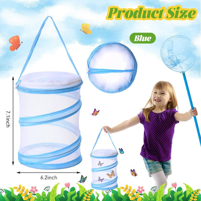 Sherr Mini Butterfly Habitat Cage Clear Mesh Butterfly Net Cage Container Foldable Terrarium, 6.2x7.1inch