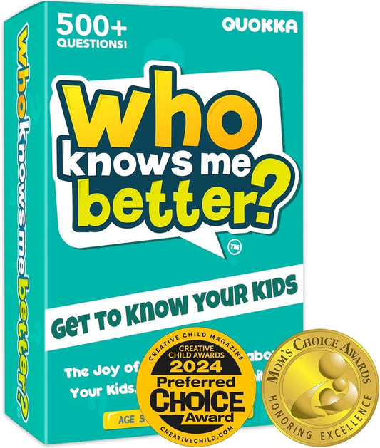 QUOKKA Board Games for Kids 8-12 and Family - Set of 4 Who Knows It Better? - 2000+ Questions Across Biology, Culture, STEM and Math - Educational Trivia Cards for Learning and Game Night