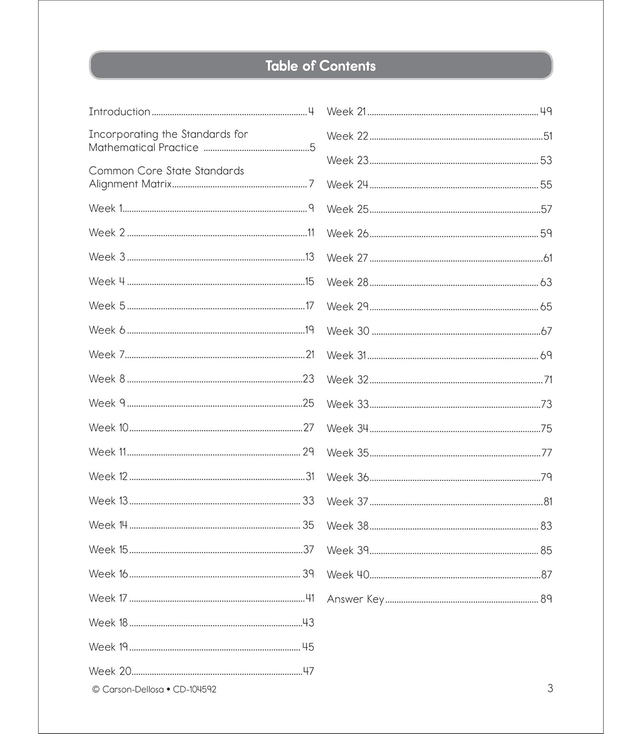 Carson Dellosa Common Core Math 4 Today 3rd Grade Workbooks, Telling Time, Fractions, Addition, Subtraction, Multiplication, Division, and More Mathematics Classroom or Homeschool Curriculum (Volume 6)