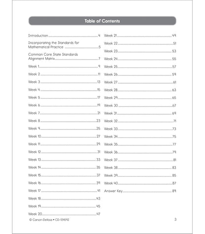 Carson Dellosa Common Core Math 4 Today 3rd Grade Workbooks, Telling Time, Fractions, Addition, Subtraction, Multiplication, Division, and More Mathematics Classroom or Homeschool Curriculum (Volume 6)