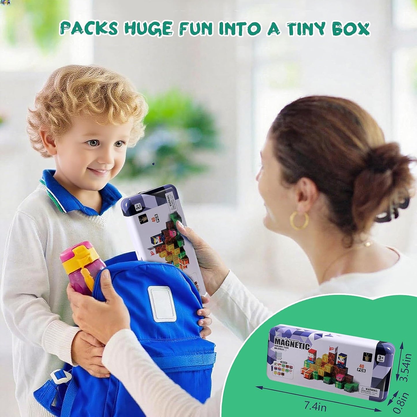 Magnetic Tiles, 70pcs Building Blocks with Storage Case, Toddler Toys Magnetic Blocks, Toys for Ages 3-5 4-8 Boys Girls,for Preschool Learning Birthday