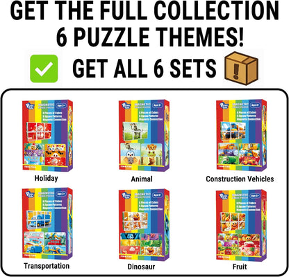Pairez Toys 3D Magnetic Cubic Jigsaw Puzzle Toys for Toddlers, Large Building Blocks Cubes 1.65 Inches, Sensory & Montessori Toys for Kids 3-5