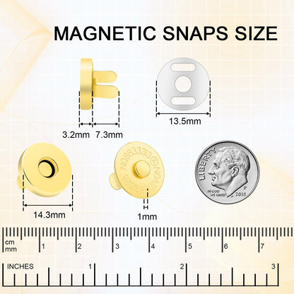CooBigo 24Sets Magnetic Snaps for Purse Closures 18mm Magnetic Fastener Replacement Kit Magnetic Snaps for Purses and Totes Clothing Bag DIY Craft (Silver)