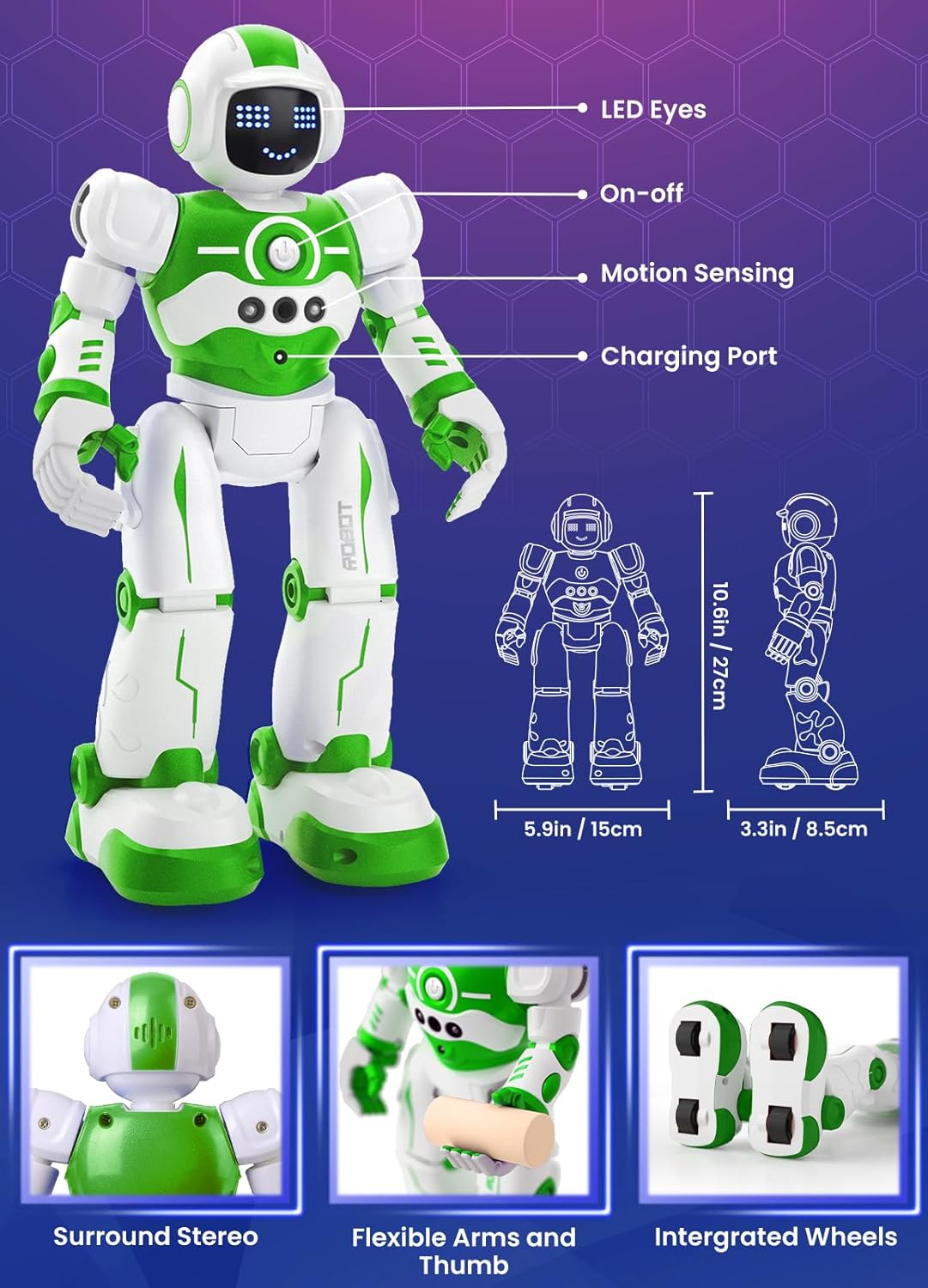 Robot Toys for Kids,Programmable Remote Control Smart Walking Dancing Robot Toy with Gesture & Sensing for Age 4 5 6 7 8 9 10 Year Old Boys for Birthday Present