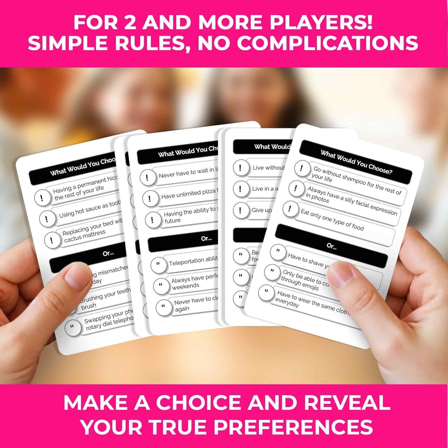 QUOKKA Board Games for Kids 8-12 – Family Games for Kids and Adults – What Would You Choose – 500+ Questions – Original Edition – Fun Card Game for Family Night