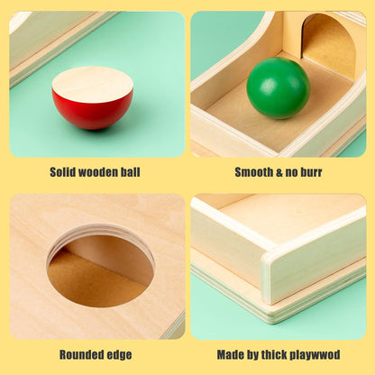 Busy edition Montessori Toys for Babies 6-12 Months Object Permanence Box Wooden Ball Drop Toy Play for 6 Month 1 2 3 Year Old Toddlers Infant Early Age Toy