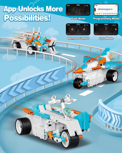 Robot Building Kits for Kids, Stem Toys for Boys Age 8-12, APP & Remote Control Educational Coding Building Sets, Programmable Robot for Kids, Rechargeable Robotic Kit Gifts for Girls Boys