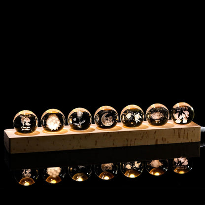 3d Crystal Ball Solar System Crystal Ball with Led Lamp Base - Best Birthday Science Gifts For Man Teacher Boy Kids Girls Men - Galaxy Jupiter Saturn Moon Earth Solar System Space Astronomy Gifts