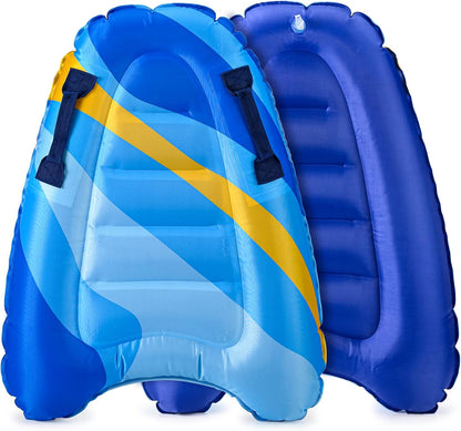 Inflatable Boogy Boards for Beach Travel Toys, 30” Cavas Slip Slide Water Park Body Surfing Board with Handles, Summer Fun Water Pool Game Toys for Kids 4,8,12 Ages