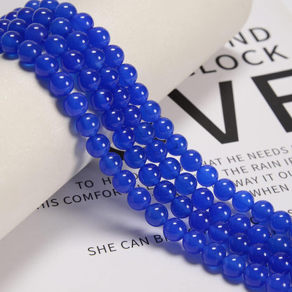 NCB 100pcs Original Natural Stone Beads Gemstone Round Loose Beads 6mm 8mm 10mm (Blue Aventurine, 6mm 100Beads) - Colors B