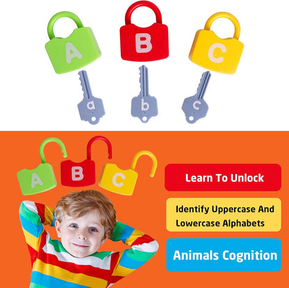 Dinhon Kids Learning Locks with Keys Numbers Matching & Counting Montessori Educational Toys for Ages 3 4 5 Boys and Girls Preschool Games Gifts