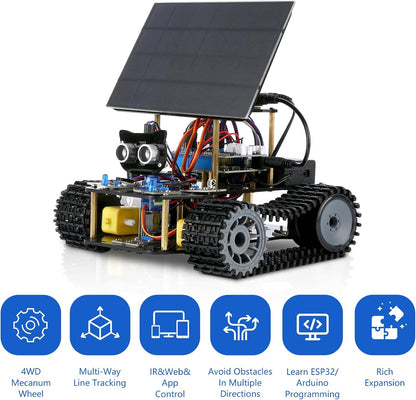 ACEBOTT Smart Robot Tank Car Kit with ESP32 for Arduino Robotics for Kids Ages 8-12 12-16 STEM Science Kits Coding Gifts for 8-16 Year Old Boys Girls Teens Cool Engineering Building Toys Unique Gifts