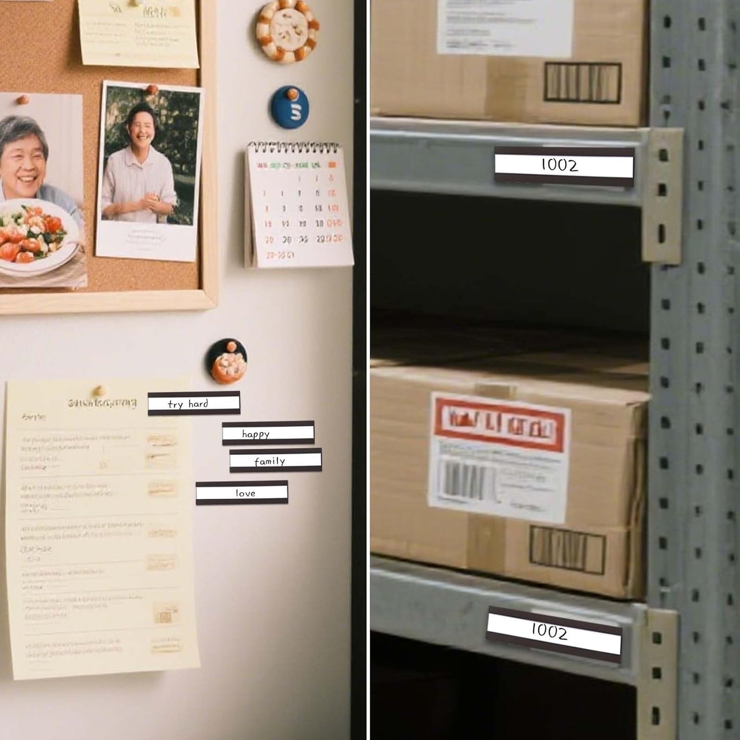 50 Pack Magnetic Label Holders, 'C' Channel Magnets Card Holders with Dry Erase Insert Label Card for Metal Racks and Shelves (1" x 2")
