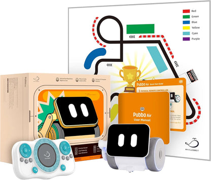 WhalesBot Pubbo Air Smart Interactive Robot for Kids, Voice/Touch/APP/Remote Control, Modular/Scratch Coding, Companion Robotic with Sensors, STEM Educational Toy for Boys Girls 4 5 6 7 8 9 10
