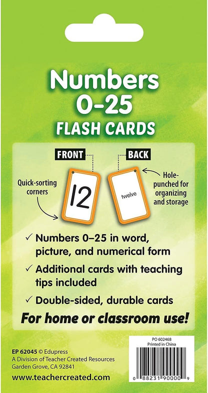 Teacher Created Resources Numbers 0–25 Flash Cards (EP62045)