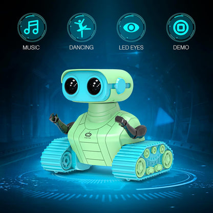 ALLCELE LED RC Robot Toys for Girls with Programming, Music, Demo and LED Function, Remote Control Robot Toy, Gift for Girls 3-8 Years Old Blue Pink