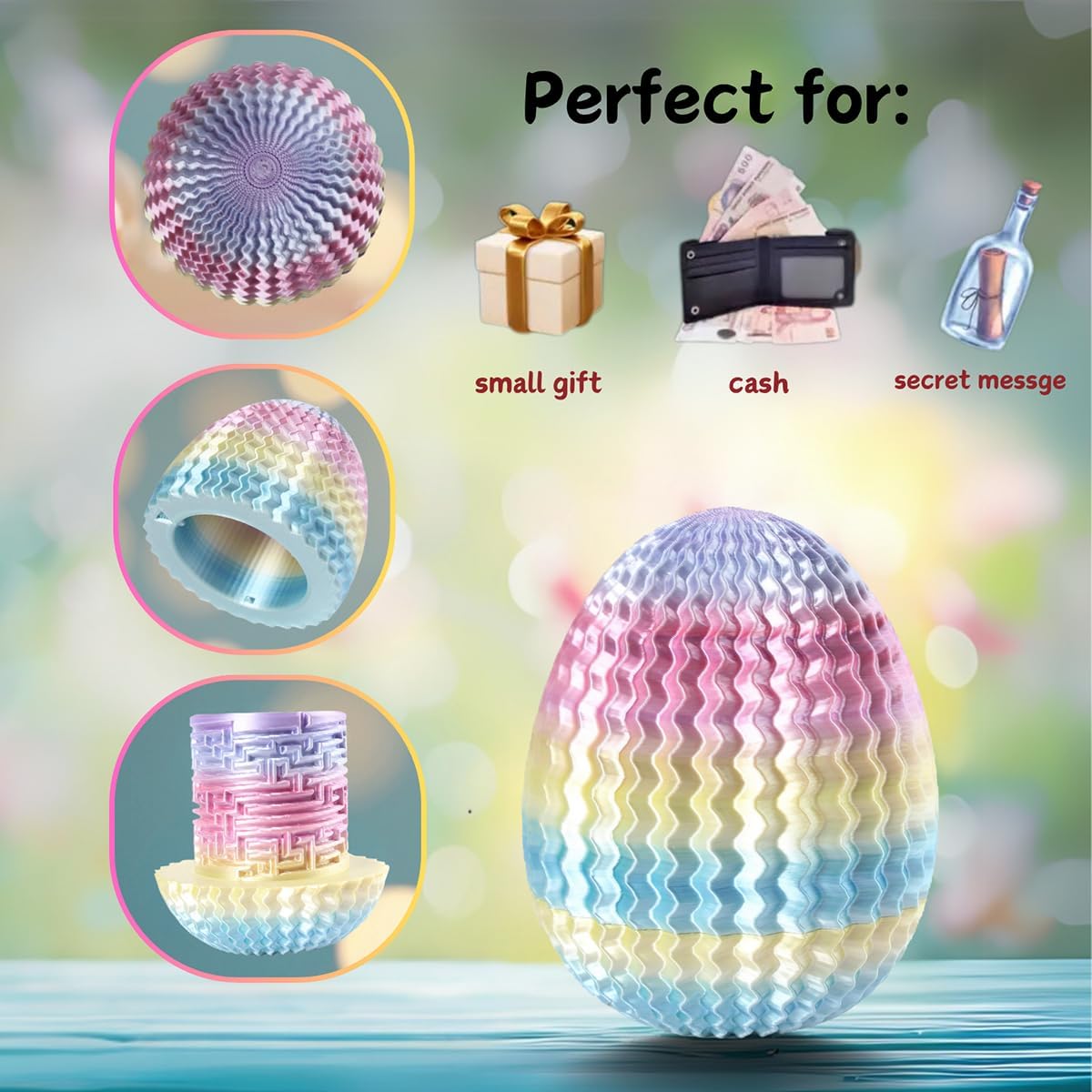 2026 Creative Gift Box: Easter Egg Mystery Puzzle with Hidden Compartment, Reusable Brain Teaser Game for Adults & Kids, Money Gift Ideas for Birthday Christmas Party Celebration
