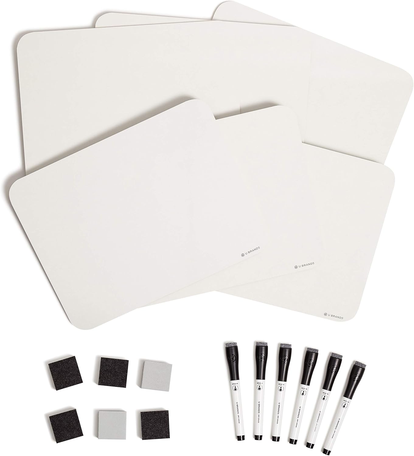 U Brands Dry Erase Lapboards, 10 Pack, 9" x 12", Double-Sided Small Whiteboards for School, Student Lapboards for Classroom, School & Homeschool Supplies, Portable Mini Whiteboard Set