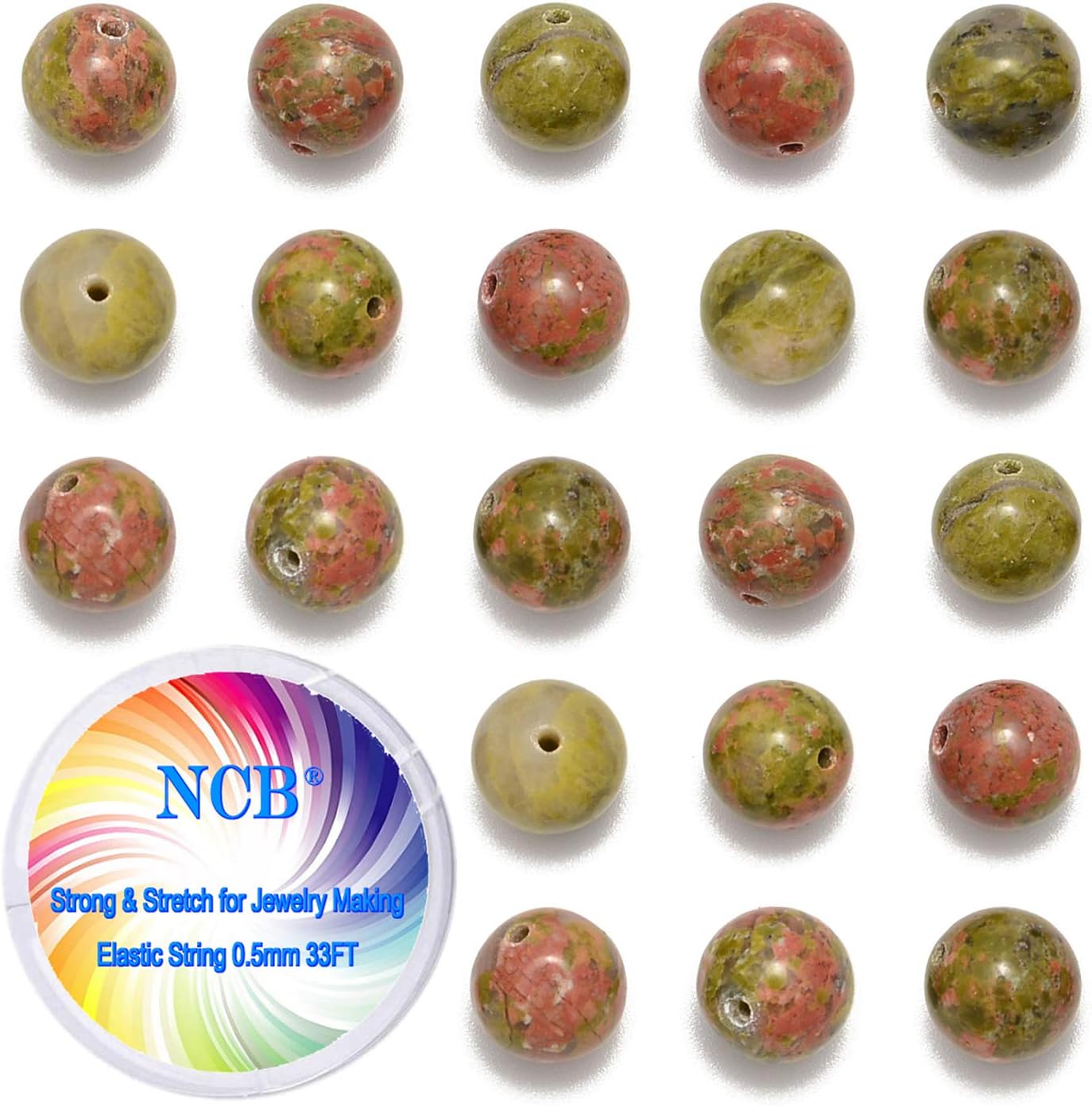 NCB 100pcs Original Natural Stone Beads Gemstone Round Loose Beads 6mm 8mm 10mm (Blue Aventurine, 6mm 100Beads) - Colors A