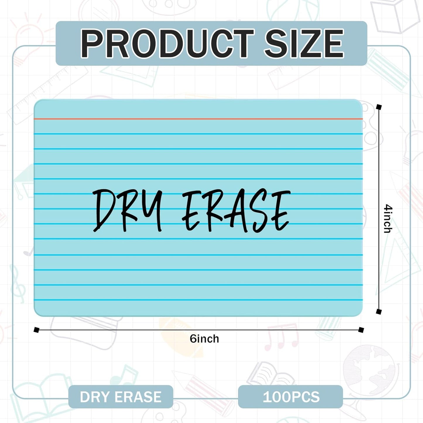 Harloon 100 Pcs Dry Erase Index Cards 3 x 5 Inch Laminated Reusable Dry Erase Note Cards Sheets for Office to Do List(White)