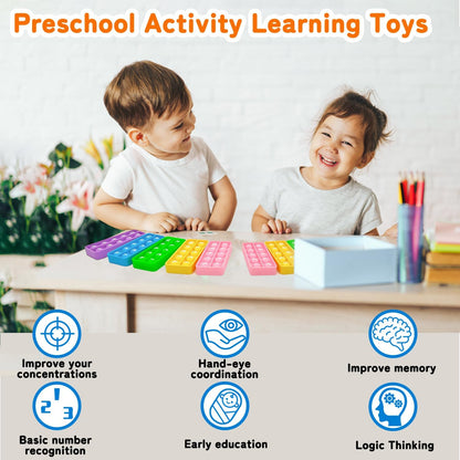 Ten Frame Popper, Math Fidget Sensory Toys, Ten-Frame Counting Toy, Educational Toy for Kids, Classroom Group Learning Activities for Toddler(Pack of 10)