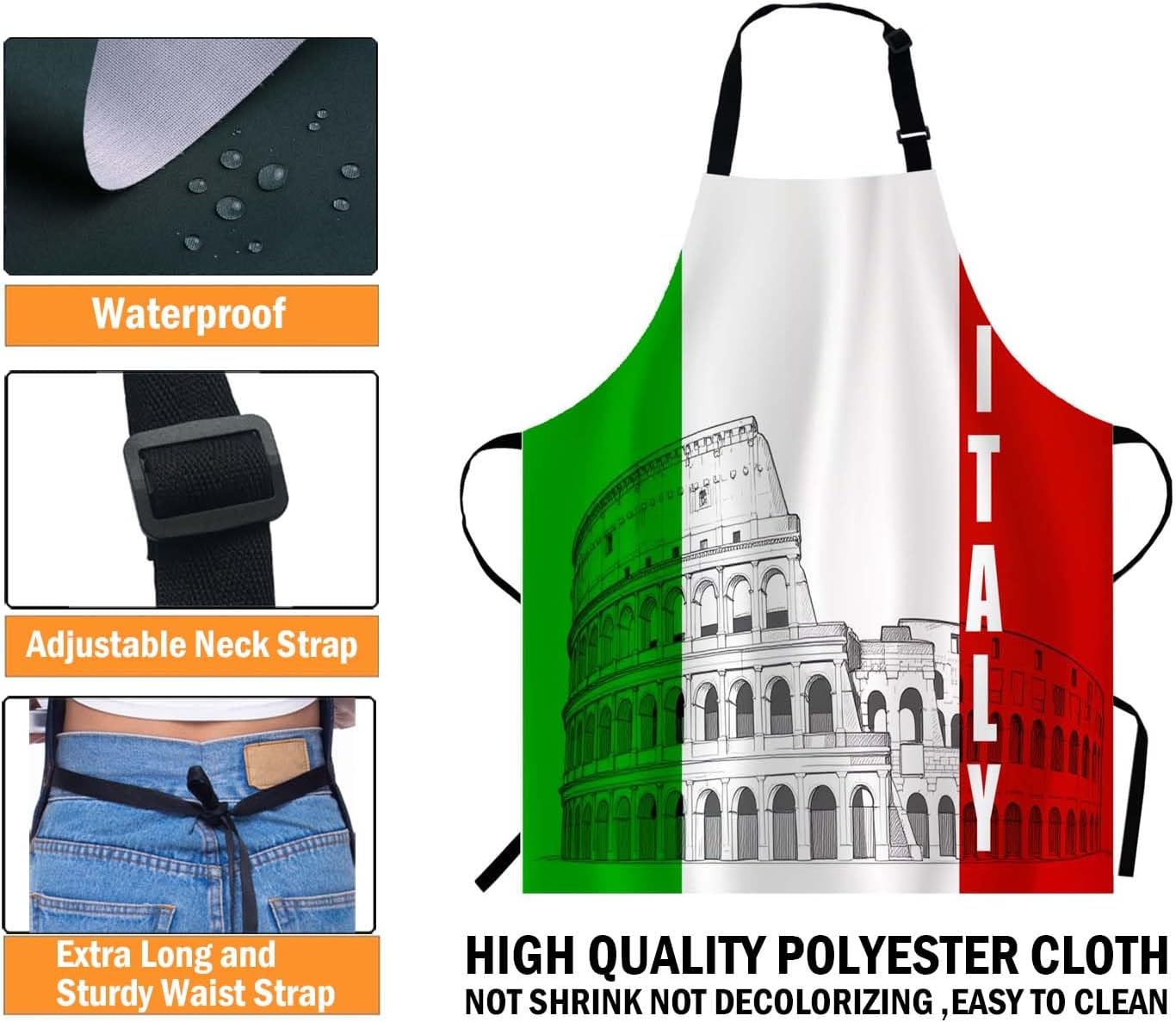 WONDERTIFY Science Education Sketch Apron,Laboratory Chemistry Book Equation Loupe Beaker Flask Glass Bib Apron with Adjustable Neck for Men Women,Suitable for Kitchen Cooking Chef Grill Bistro Apron