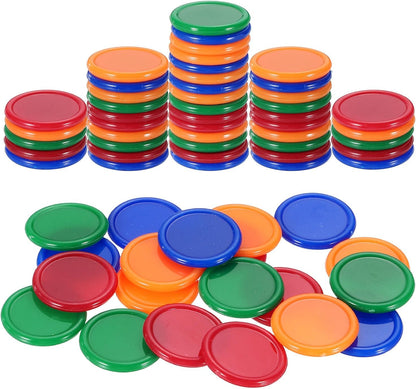 uxcell 100Pcs 0.8 Inch Plastic Poker Chips, Mini Bingo Chips Learning Counters Counting Counters Disks Markers Opaque Game Tokens for Game Play Math Counting, Yellow