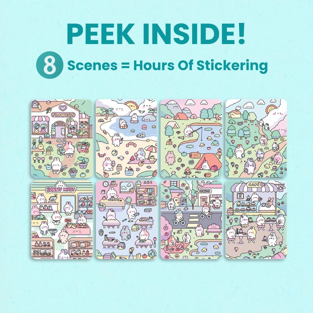 Animals Habitat 500+ Kids Sticker Book by Cupkin Toddler Airplane Travel Activity Coloring and Sticker Book, Road Trip Essentials, 12 Coloring Pages + 12 Scenes for Ages 2–8 Years - Colors A