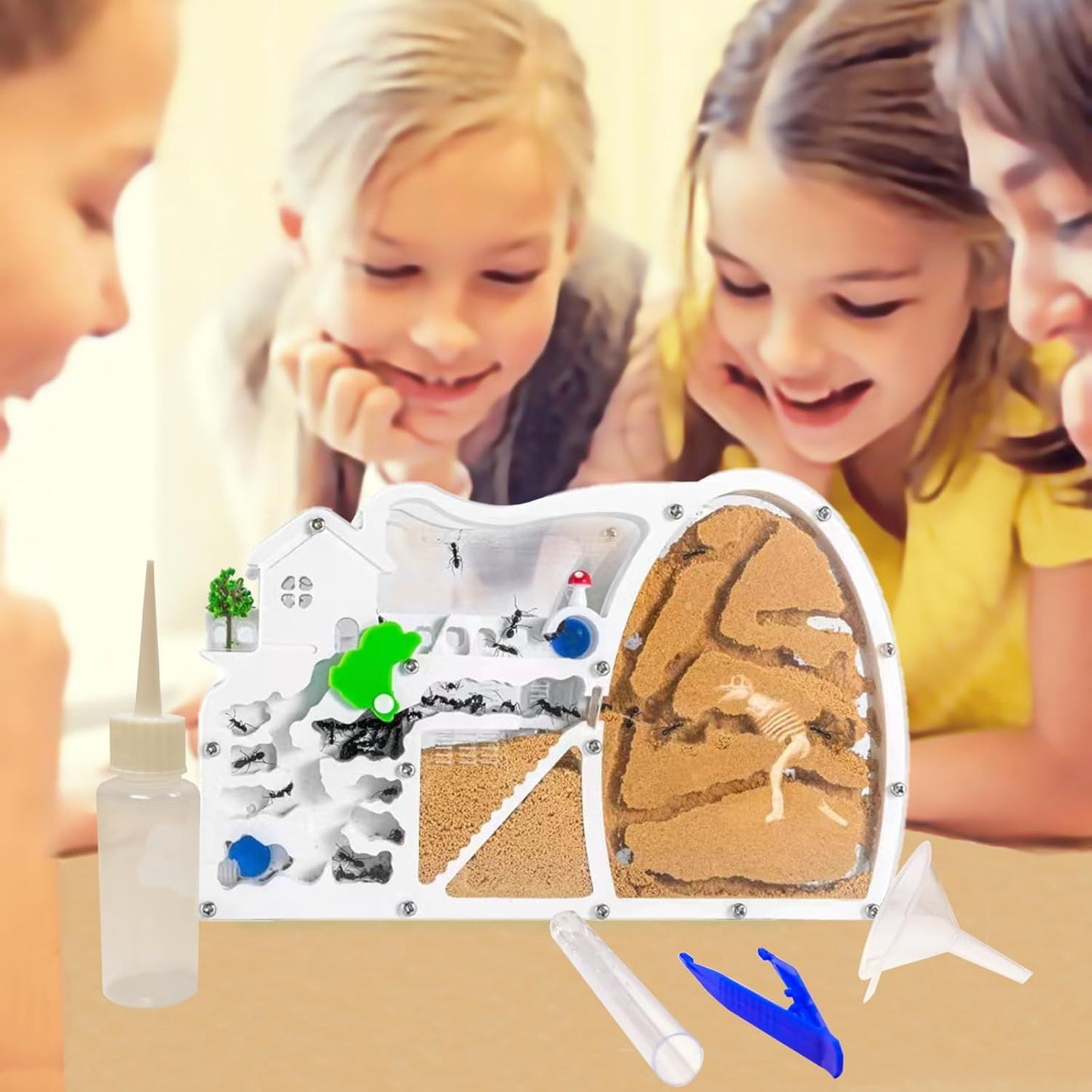 EXBEPE Large Sand Ant Farm Castle,Ant Habitat with Dinosaur Digging to Study Ant Colony Ecosystem Behavior,Science Educational Gift for Kids