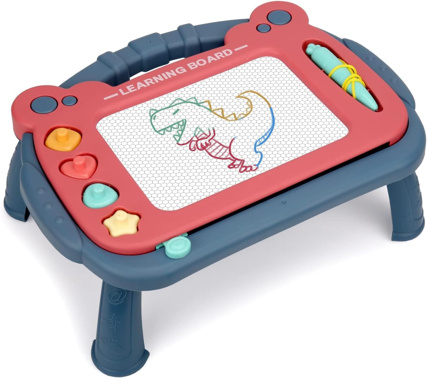 HCFJEH Magnetic Drawing Board, Sketch Doodle Board Pad Toy, Educational Learning Toys for Toddlers 3, Learning Toys for Baby Kids Boys Girls 3 Year Old Birthday Gift (Red)