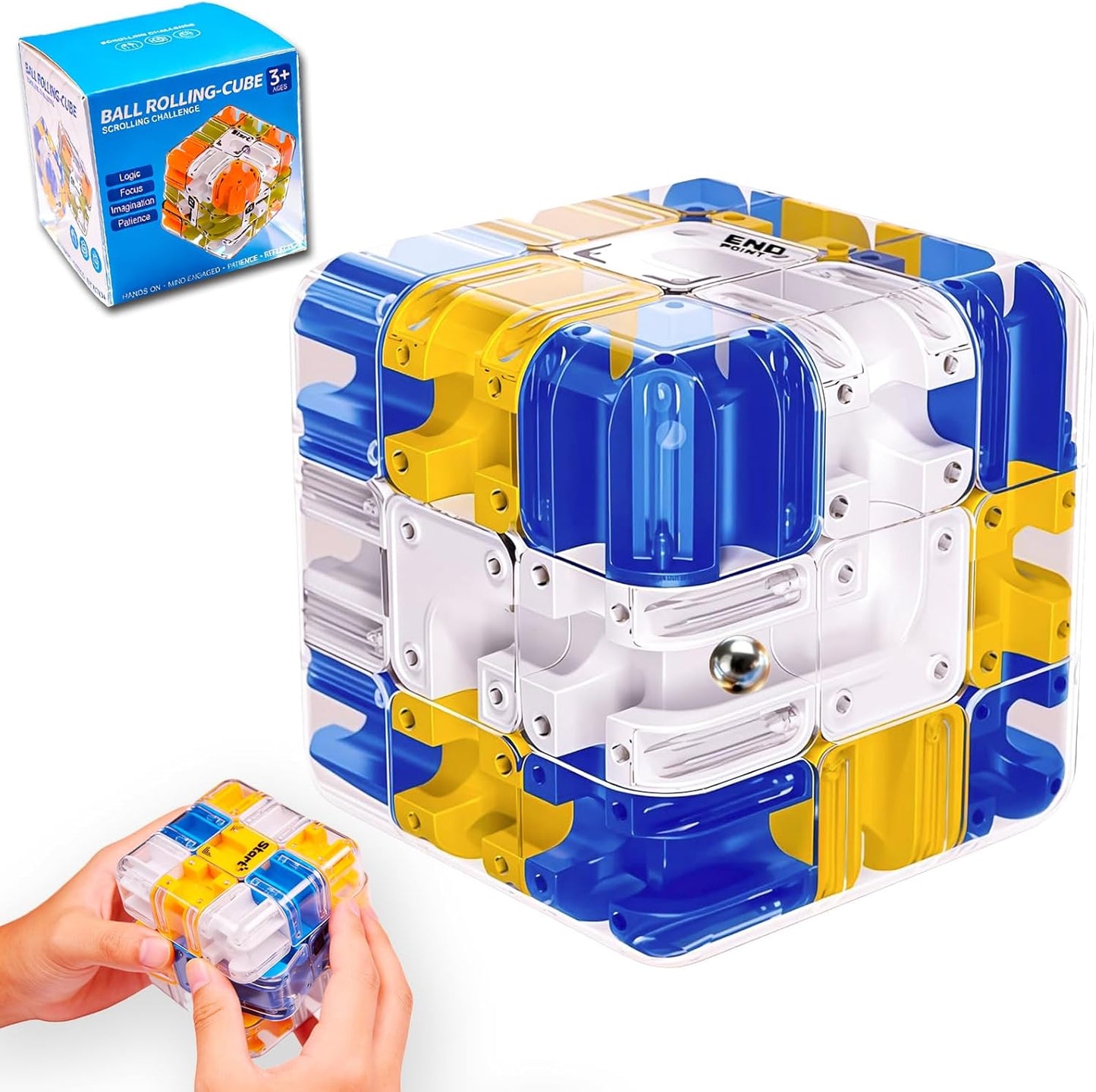 2Packs 3D Rolling Ball Maze Cube Puzzle - Maze Cube for Kids Labyrinth 3D Puzzle Maze Cube Ball Twist Roll Brain Teaser Toys, Cultivate Logical Thinking for Puzzle Cube Gift for Adults Teens Kids