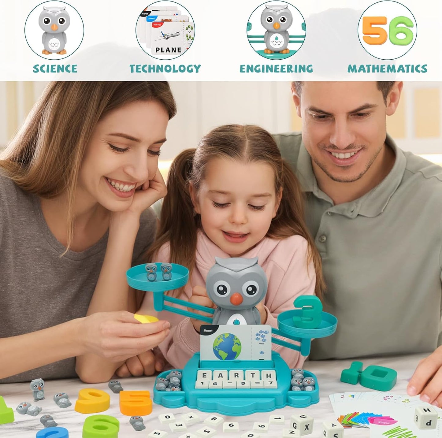 Snugzy Dinosaur Balance Counting Toys Math Game Montessori Toys Learning Games for Kids Educational Toy Gifts for Boys Girls Age 5-7