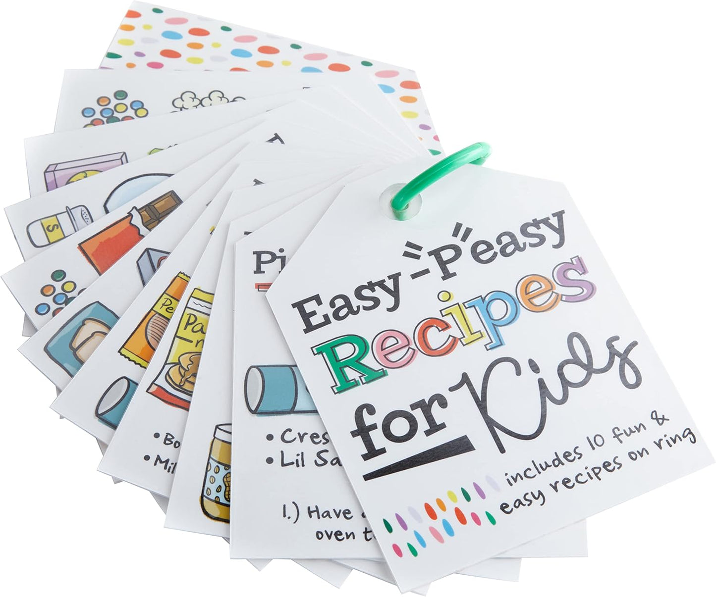 C.R. Gibson Kids Games - Little Chef Kitchen Activity Set for Toddlers and Preschoolers, 10-Count, Easy Peasy Recipe Card Ring