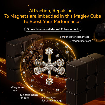 GAN 15 Maglev Speed Cube 3x3, GAN Magnetic Cube Perfectly Combines Weight, Magnet and Structure, 58.6g Ultra-Lightweight, Brain Teasers Puzzle Cube for Kids Adults, Flagship Speedcube Frost Version