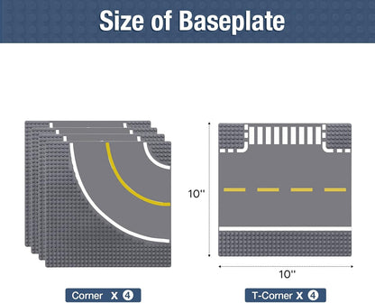 Classic Baseplates Building Plates-10" x 10" Building Boards,100% Compatible with All Major Brands and Activity Table, Creative Platforms Mats for Toy Bricks (Sand, 8 Pack)