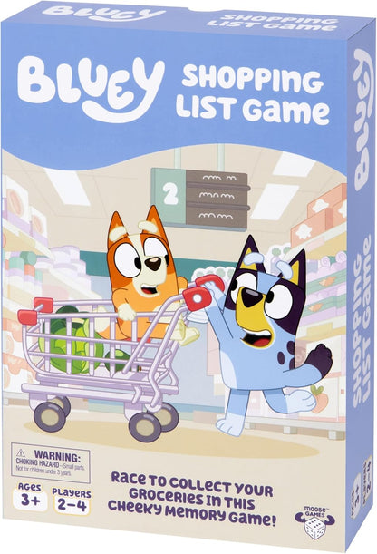 Bluey Shopping List Game, Join Bluey, Bingo, Bandit & Chilli On A Fun Supermarket Adventure, Race to Fill Your Trolley in This Fun Memory and Matching Game, for Ages 3+, 2-4 Players