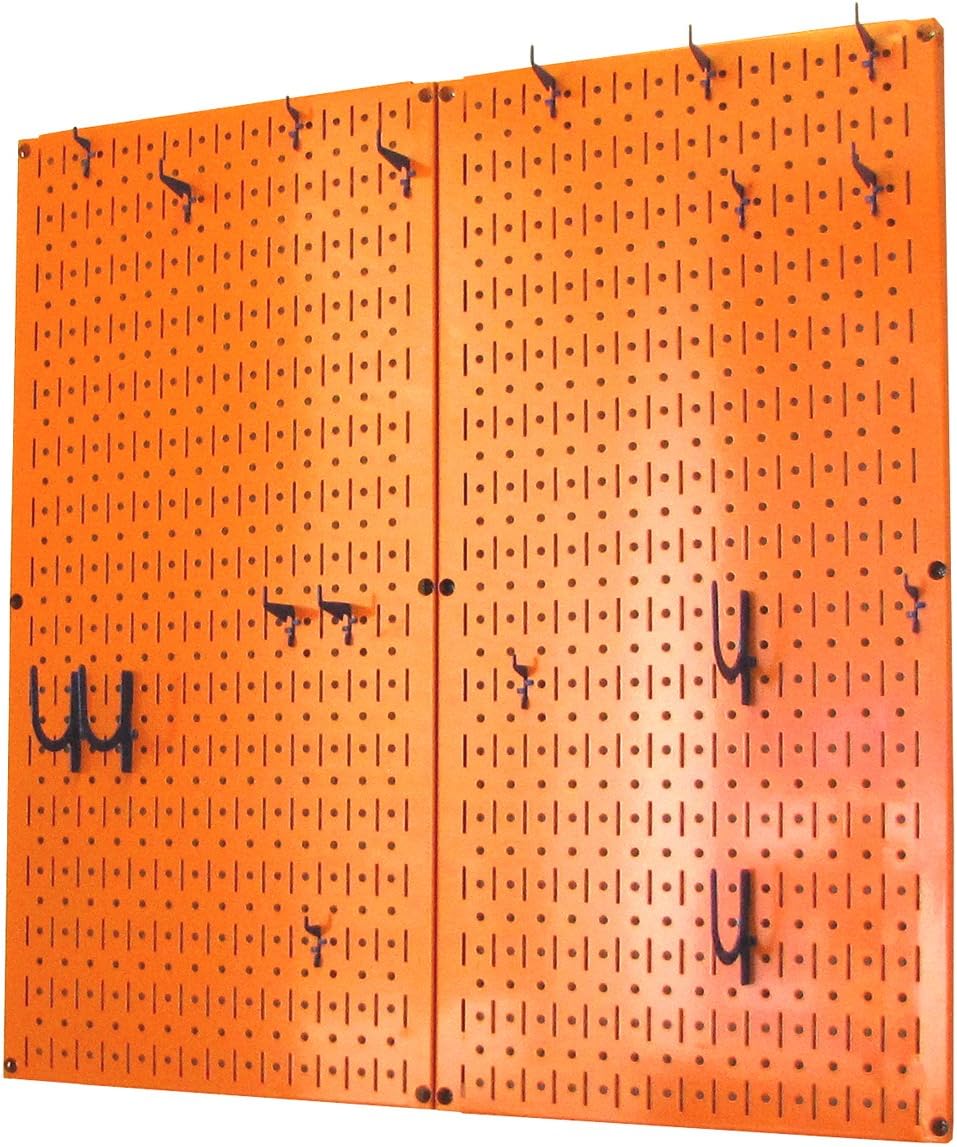 Wall Control Kitchen Pegboard Organizer Pots and Pans Storage Rack Organization Kit with Green Pegboard and White Accessories